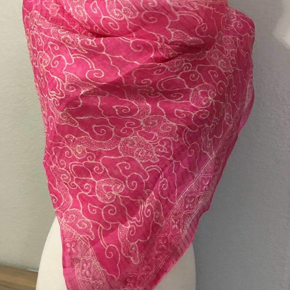 Handmade Pink Batik Scarve